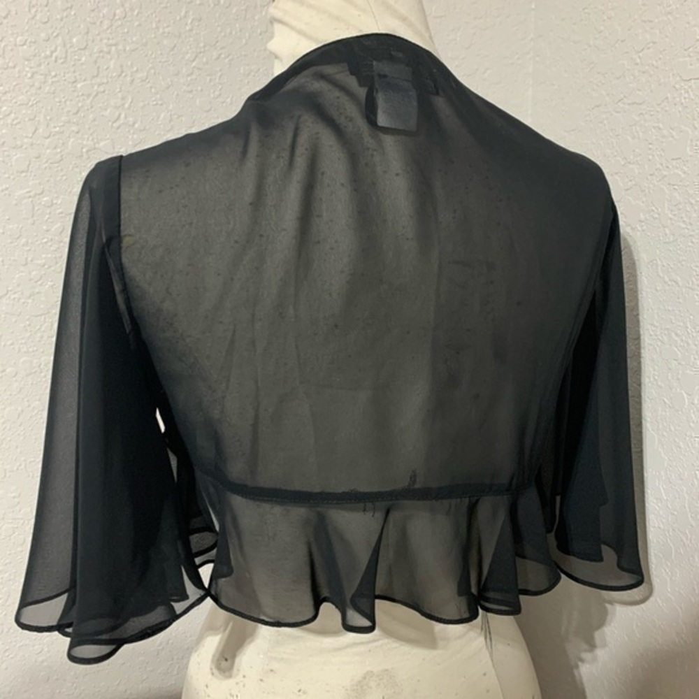 Chiffon black ruffled caplet‎ - Picture 8 of 8